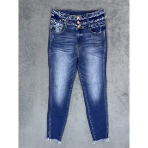 KanCan‎ Jeans Womens 9/26 Blue Light Wash High Rise Skinny Distressed 3 Button